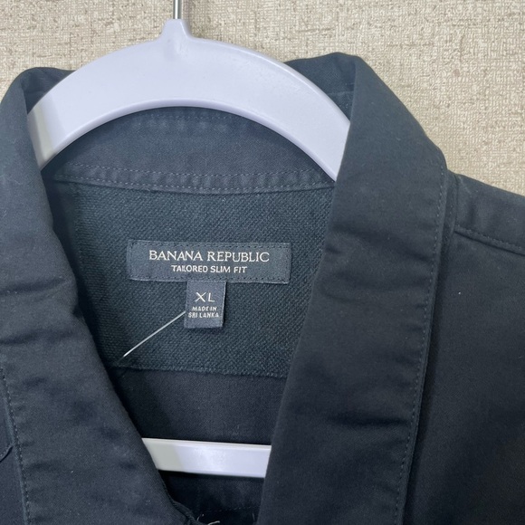 Banana Republic Black Untucked Standard Fit Button Down Shirt -XL New - Picture 3 of 4